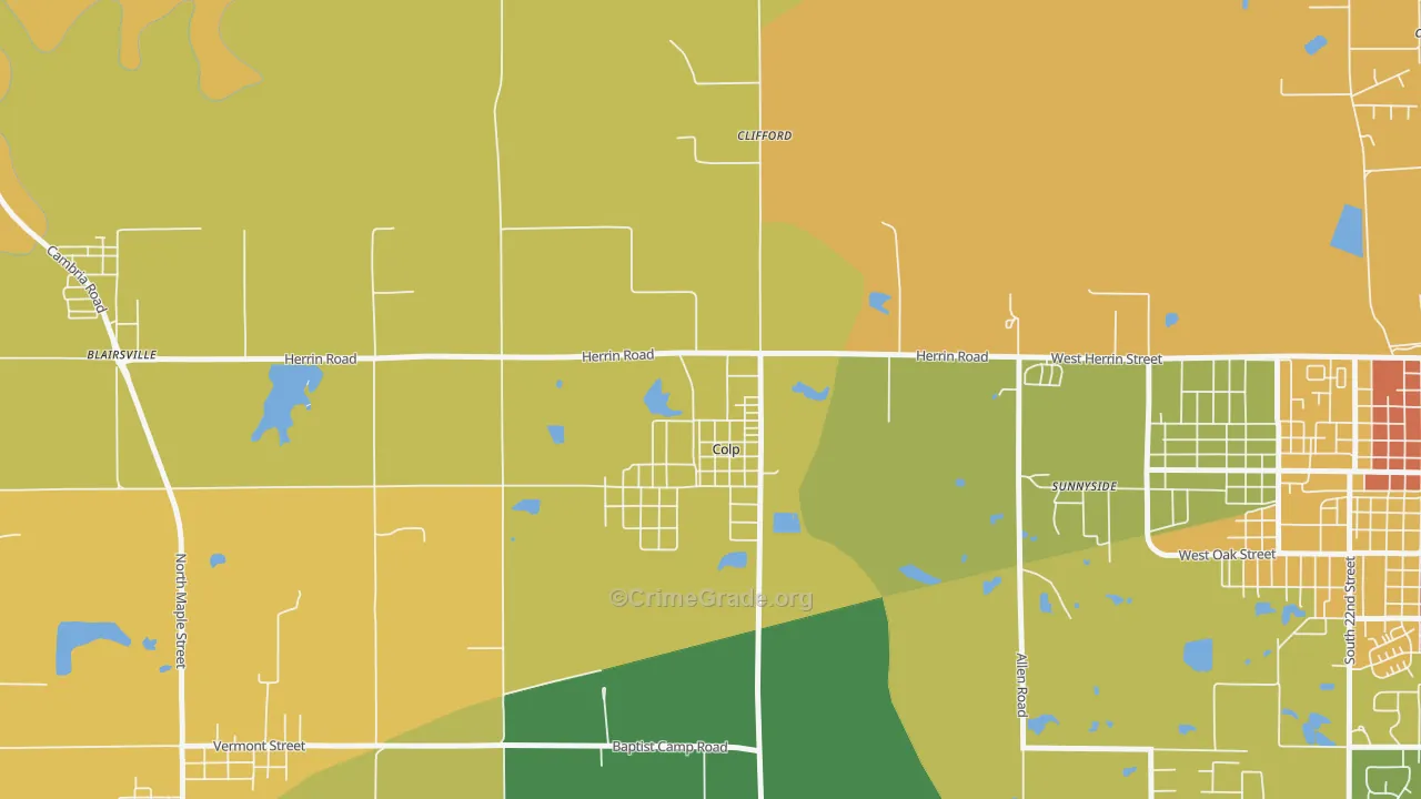 Colp, IL Map of Burglary Rates