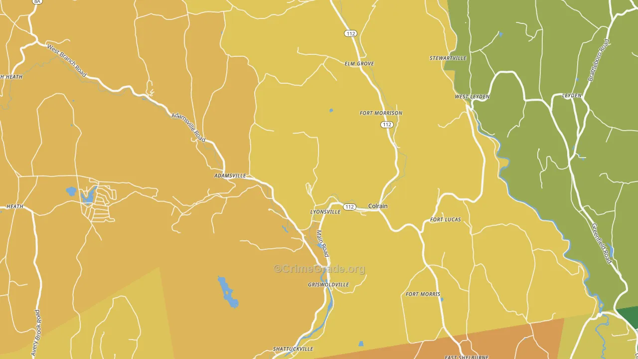 Colrain, MA Map of Burglary Rates