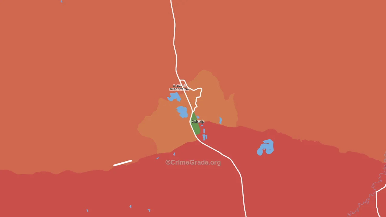Colstrip, MT Map of Burglary Rates