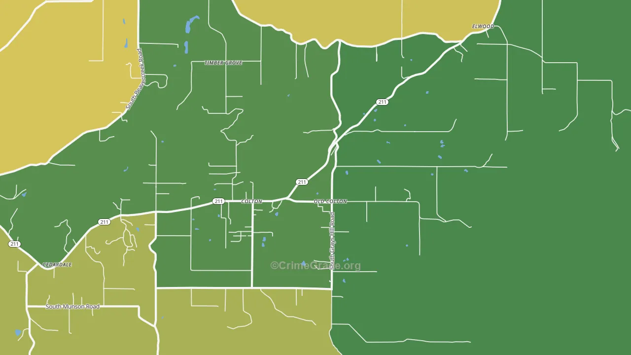 Colton, OR Map of Burglary Rates
