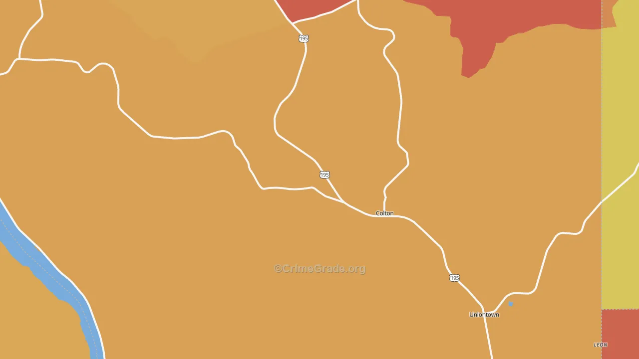 Colton, WA Map of Burglary Rates