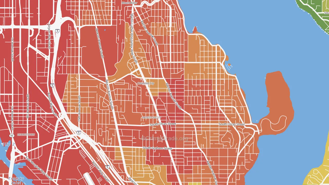 Columbia City, Seattle, WA Map of Burglary Rates