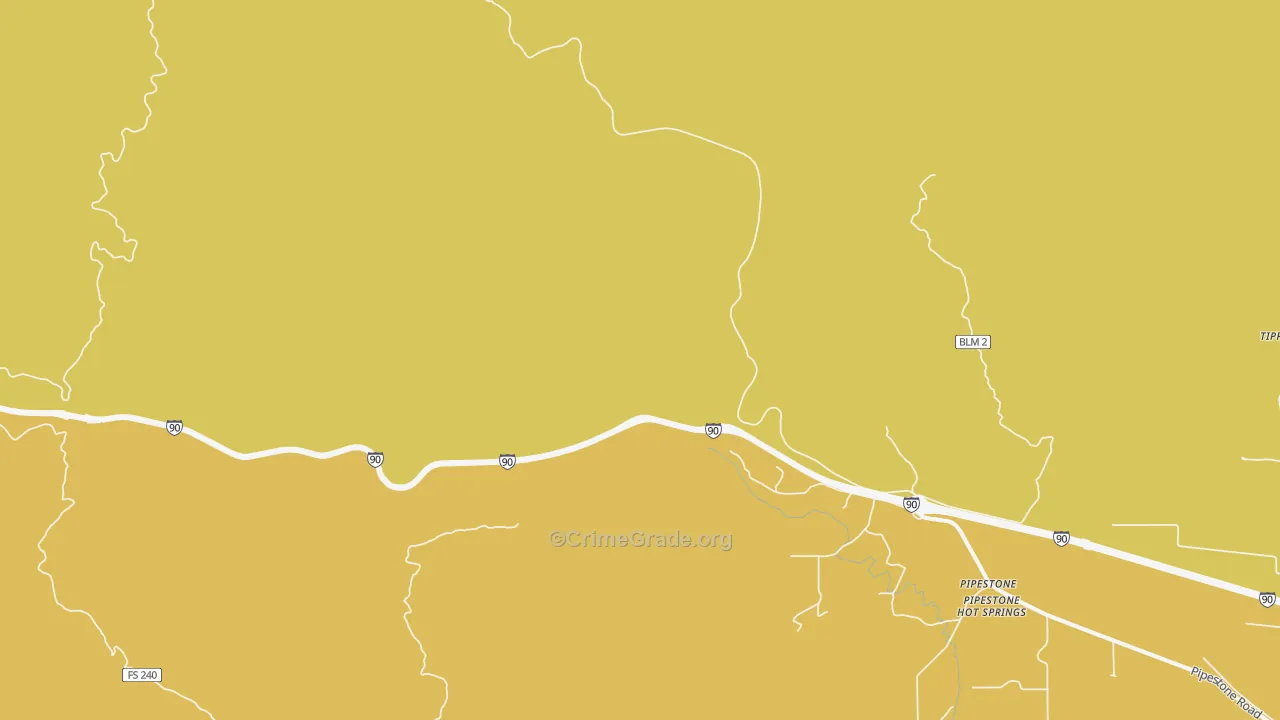 Columbia Gardens, MT Map of Burglary Rates