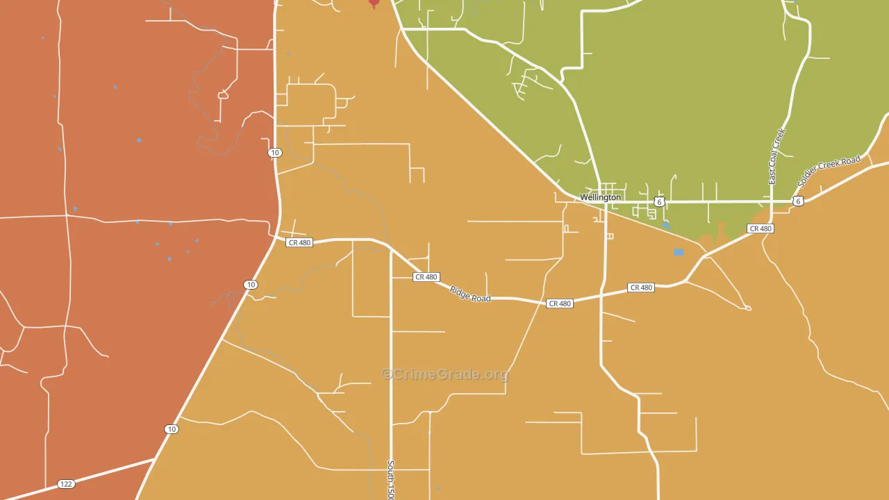Columbia, UT Map of Burglary Rates