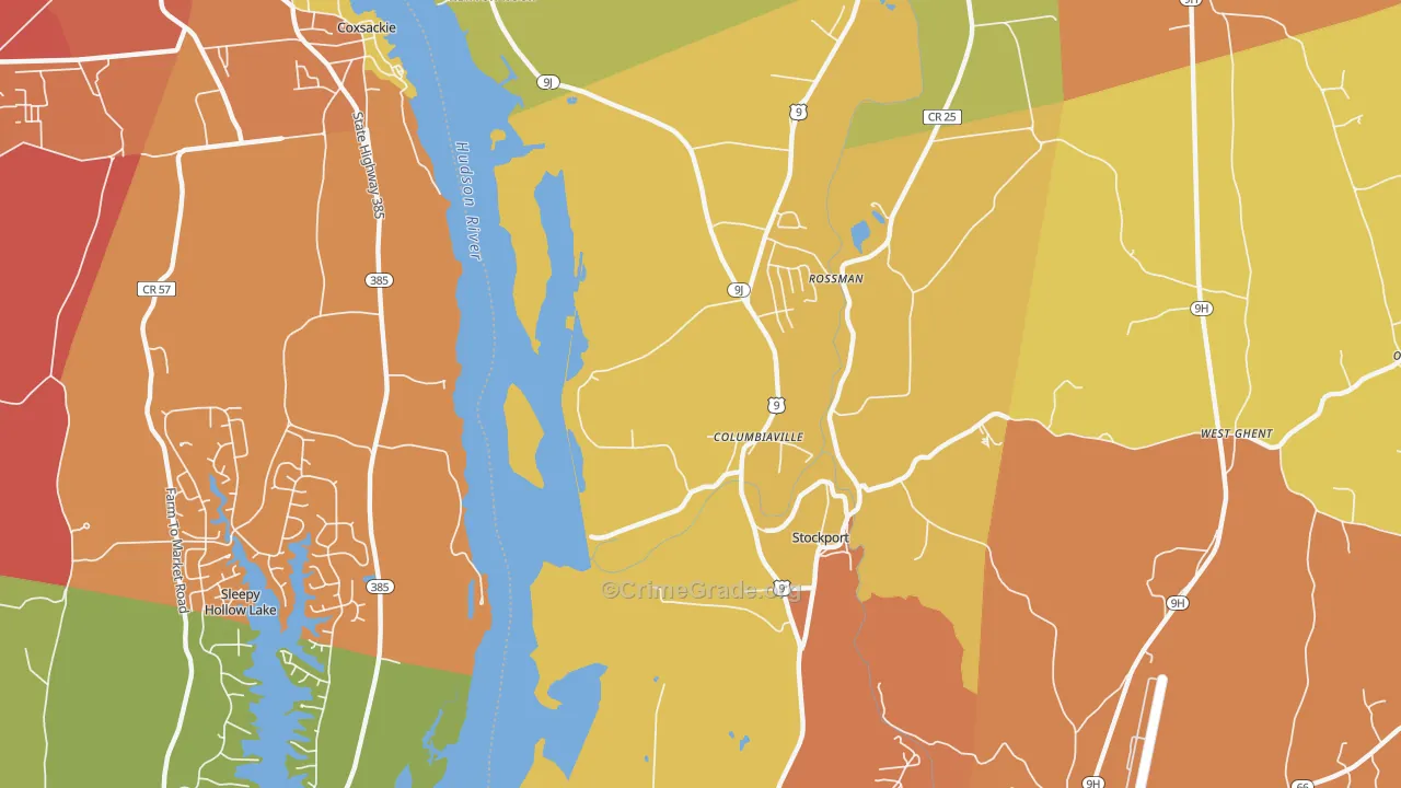 Columbiaville, NY Map of Burglary Rates