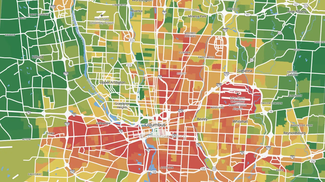 Columbus, OH Map of Burglary Rates