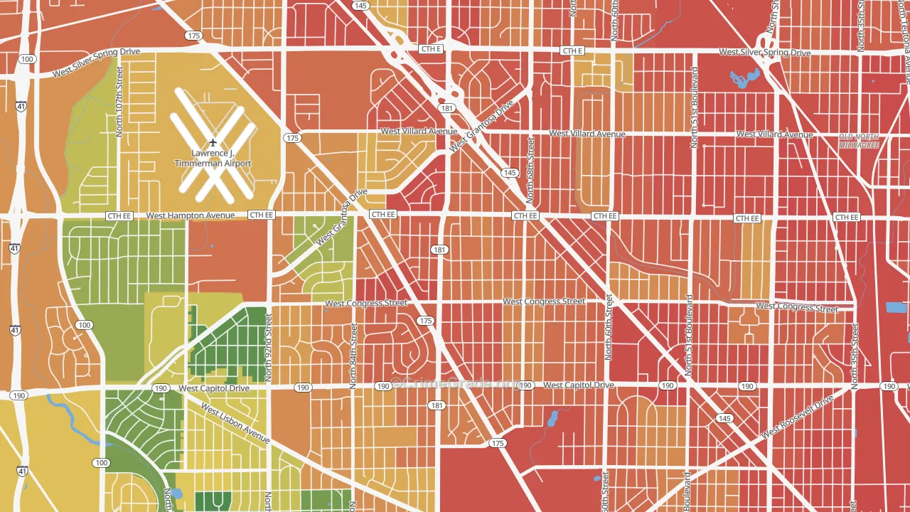 Columbus Park, Milwaukee, WI Map of Burglary Rates