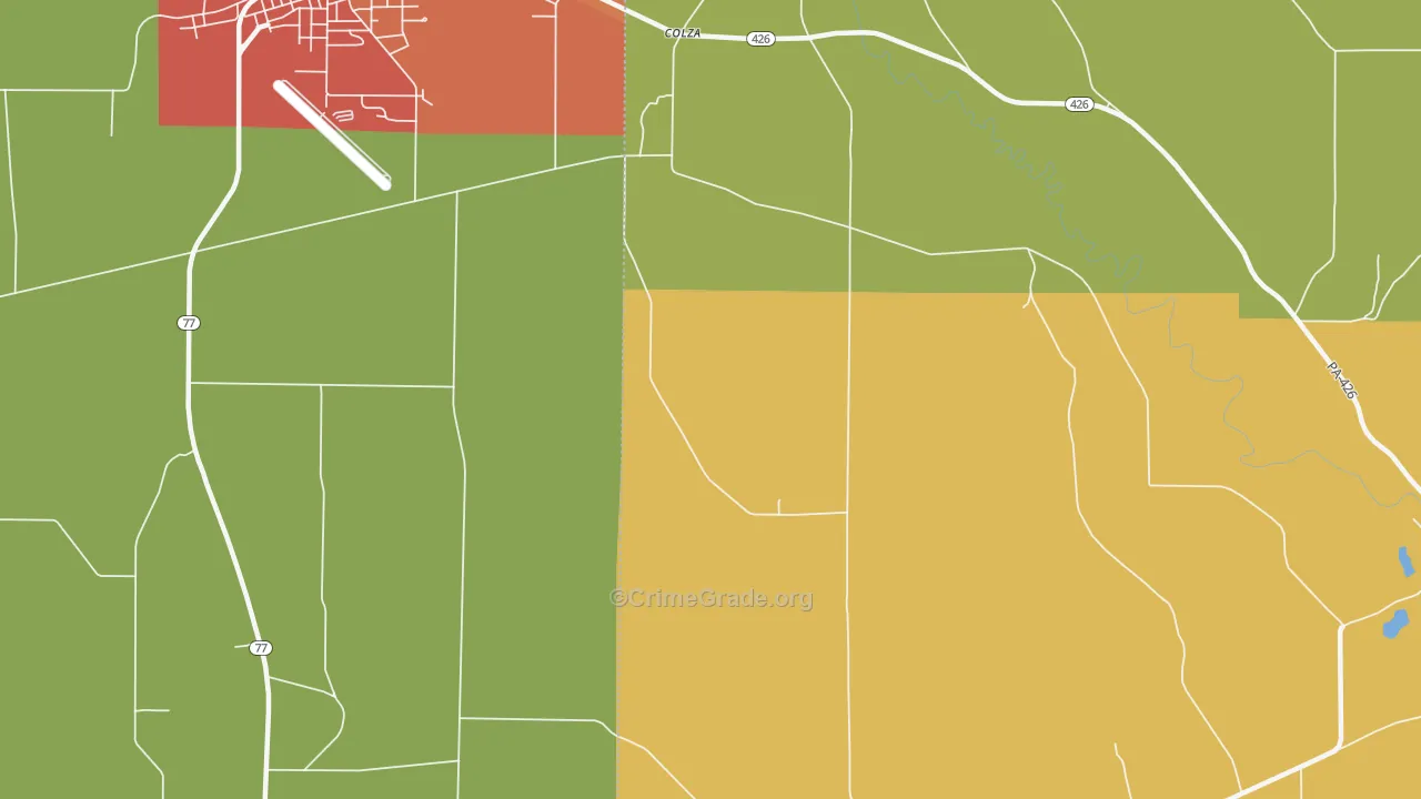 Colza, PA Map of Burglary Rates