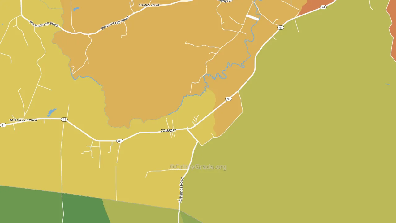 Comfort, NC Map of Burglary Rates
