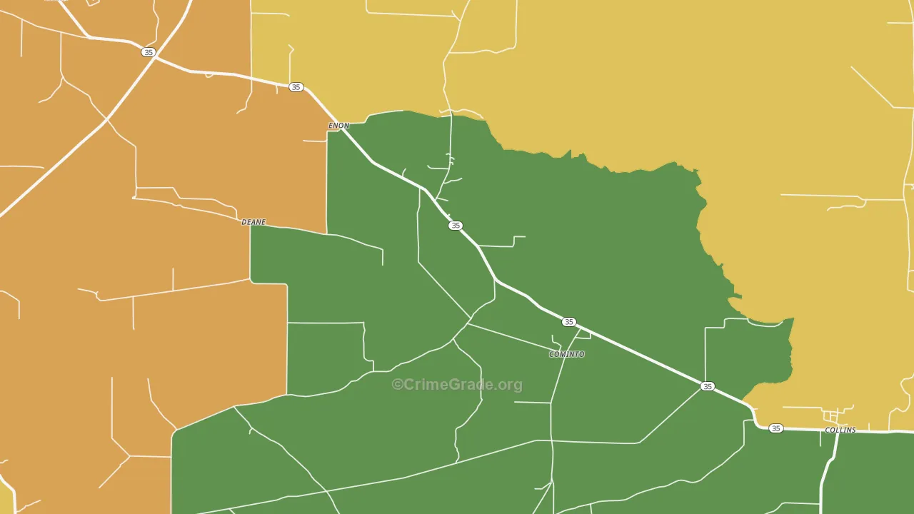 Cominto, AR Map of Burglary Rates