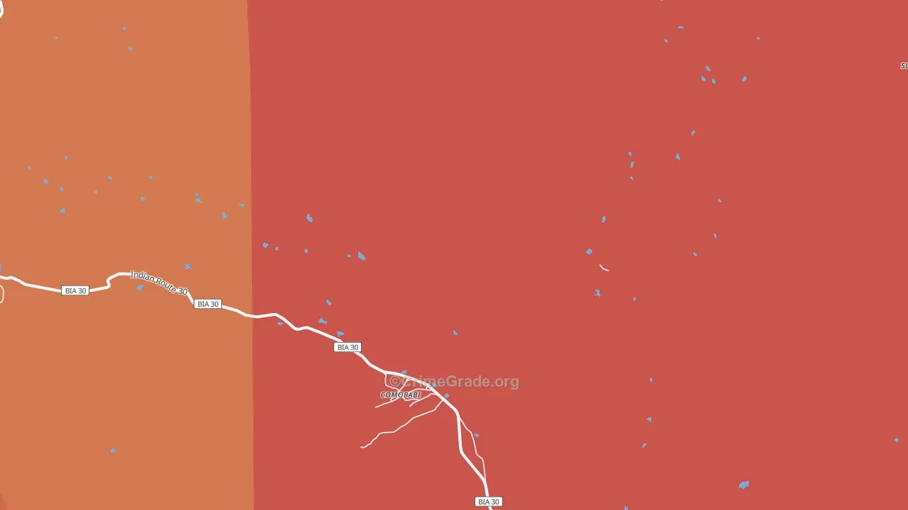 Comobabi, AZ Map of Burglary Rates