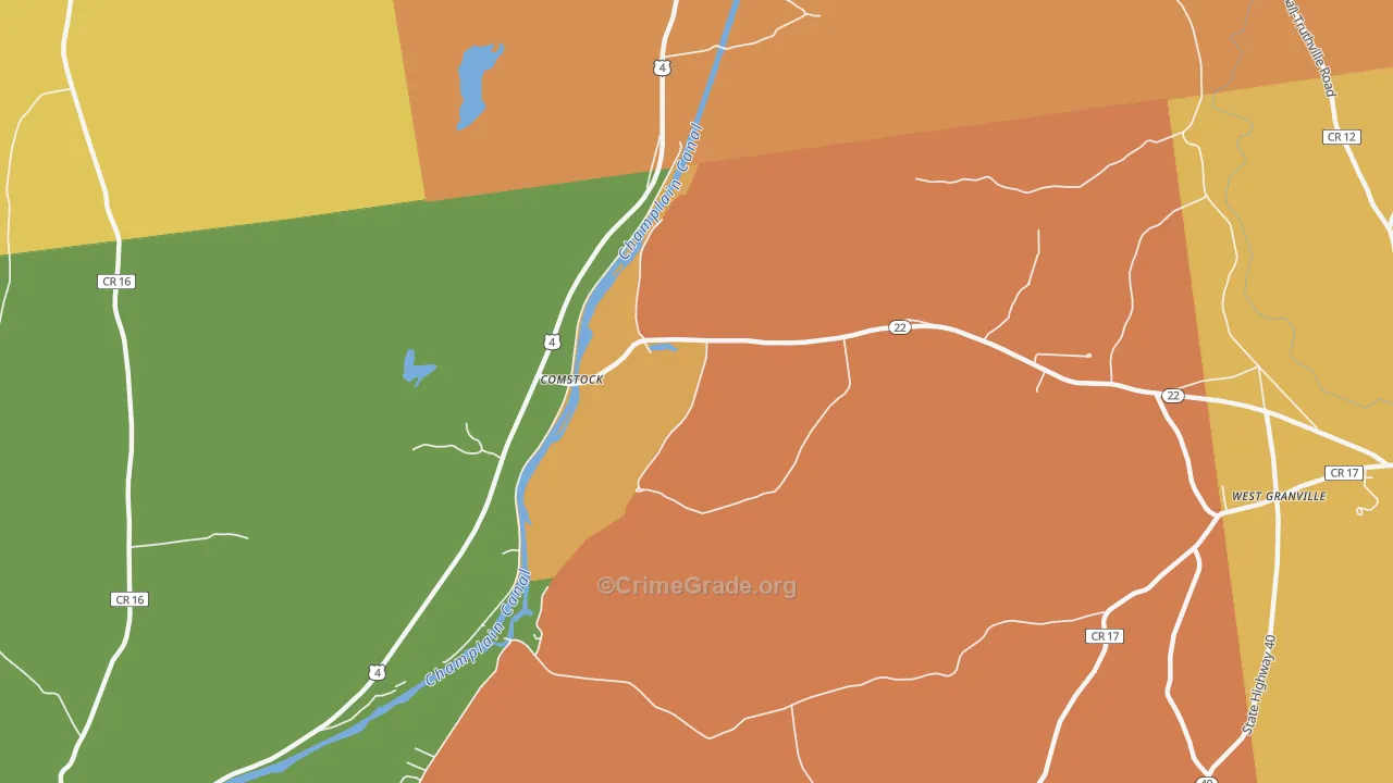 Comstock, NY Map of Burglary Rates