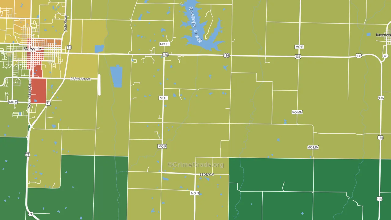 Conception Junction, MO Map of Burglary Rates