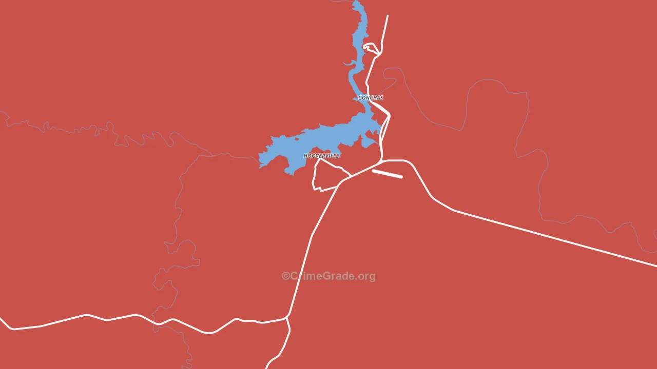 Conchas Dam, NM Map of Burglary Rates