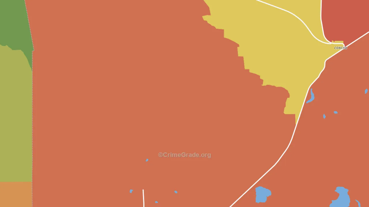 Concho, AZ Map of Burglary Rates