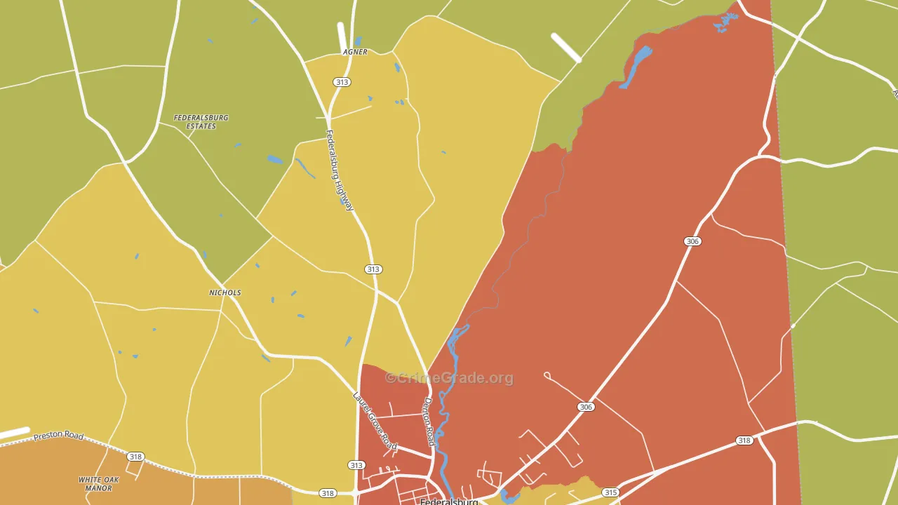 Concord, MD Map of Burglary Rates