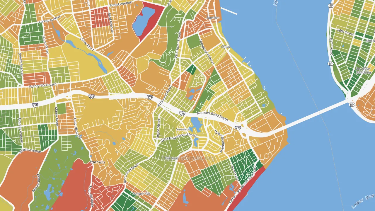 Concord, Staten Island, NY Map of Burglary Rates