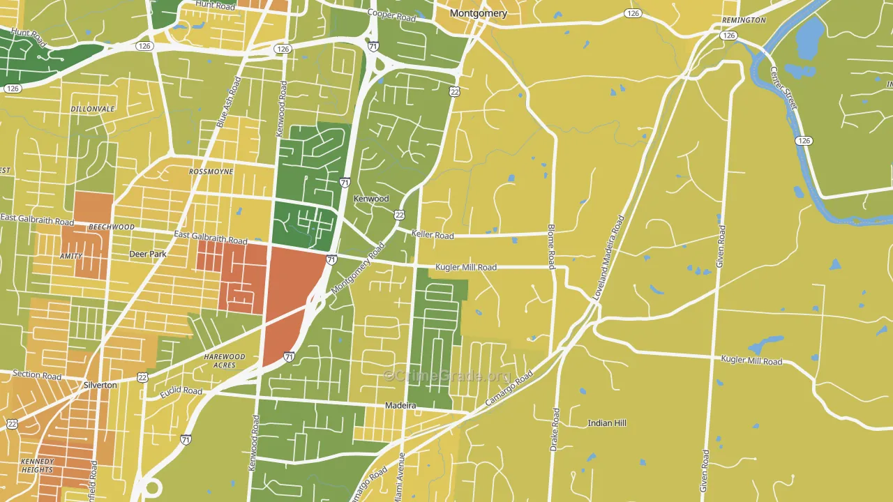 Concorde Hills, OH Map of Burglary Rates