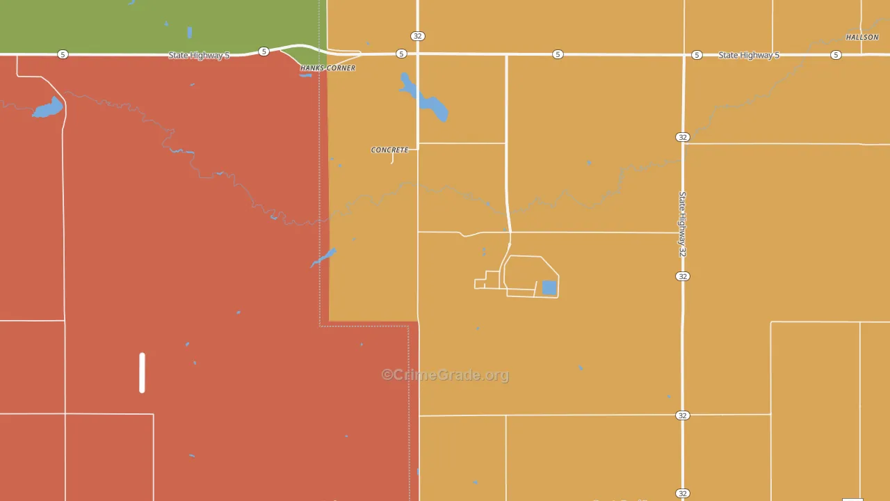 Concrete, ND Map of Burglary Rates