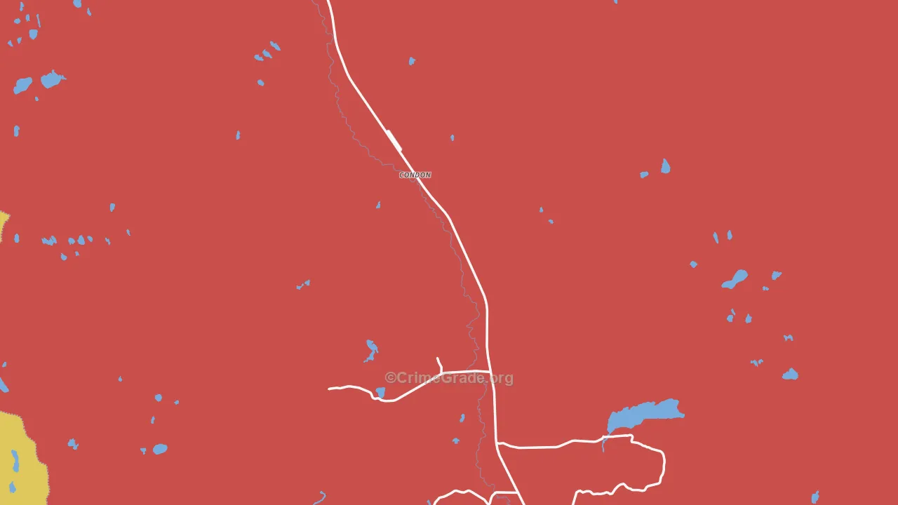 Condon, MT Map of Burglary Rates