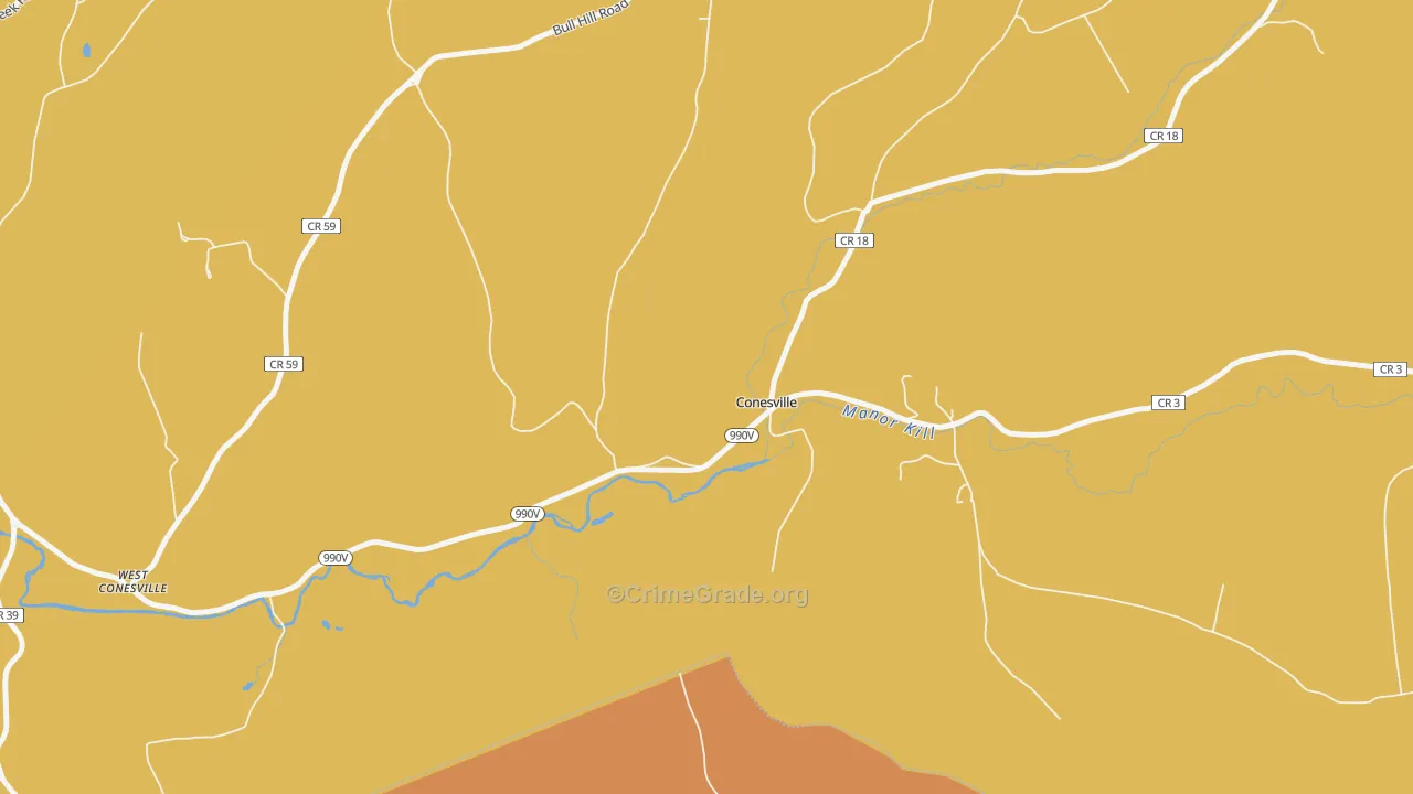 Conesville, NY Map of Burglary Rates