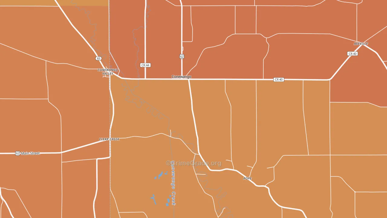Conewango, NY Map of Burglary Rates