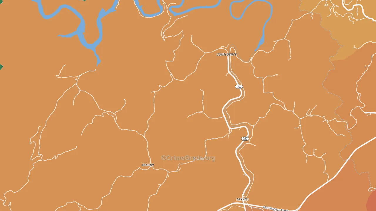 Confluence, KY Map of Burglary Rates