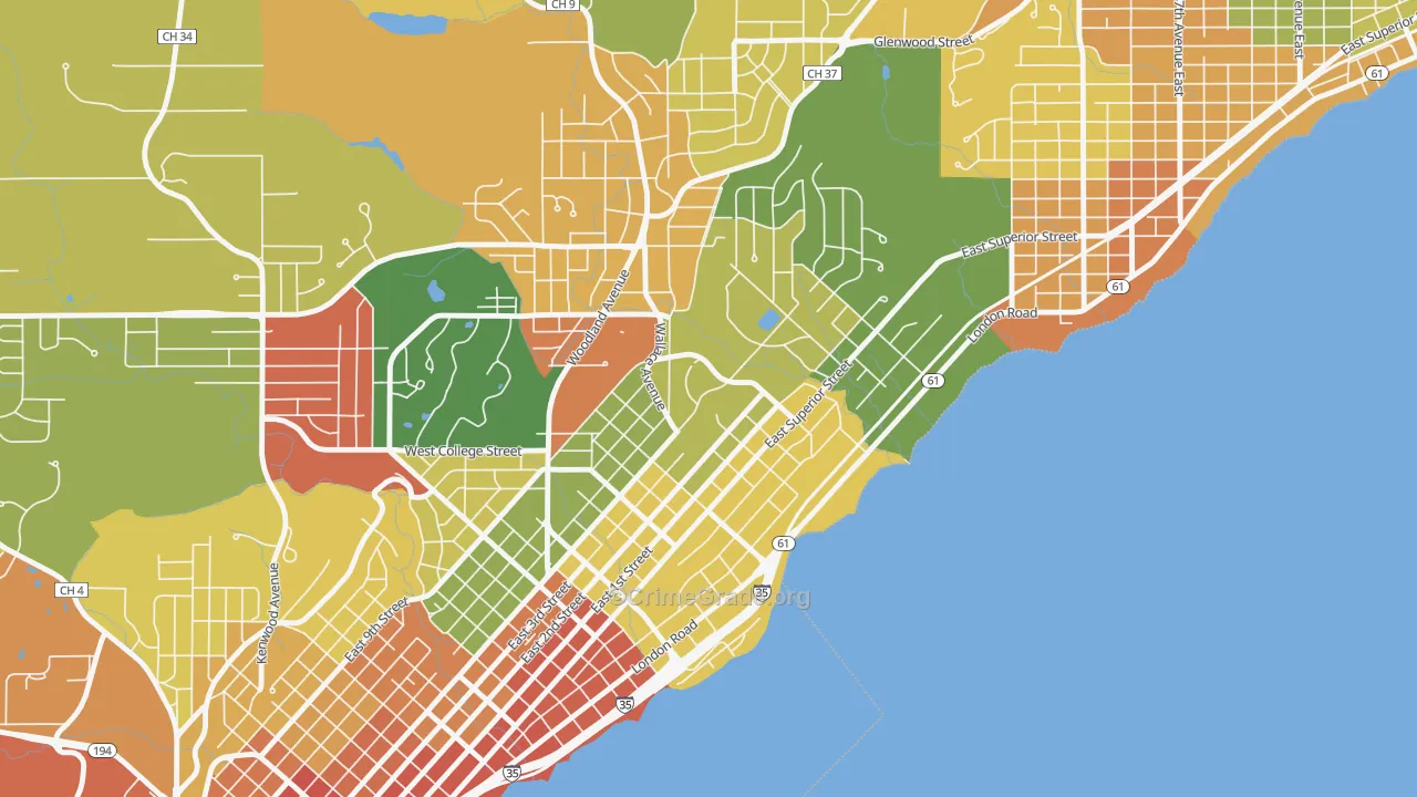 Congdon Park, Duluth, MN Map of Burglary Rates