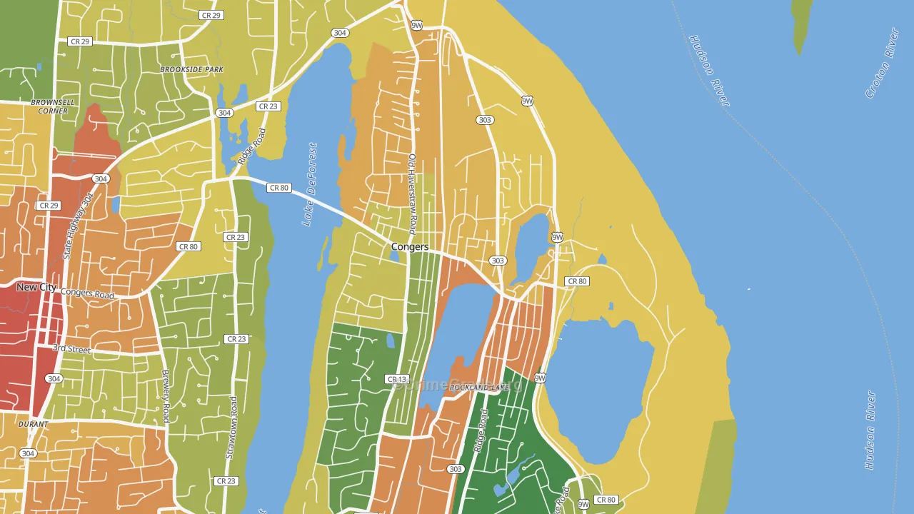 Congers, NY Map of Burglary Rates