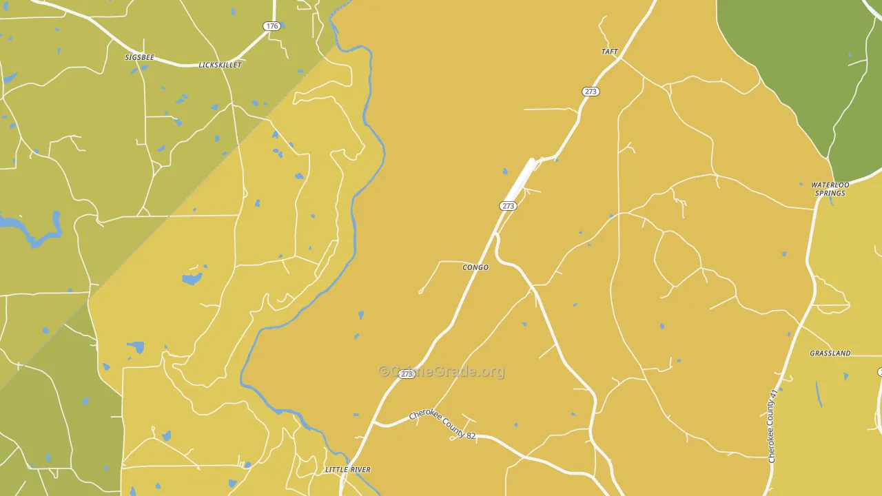 Congo, AL Map of Burglary Rates