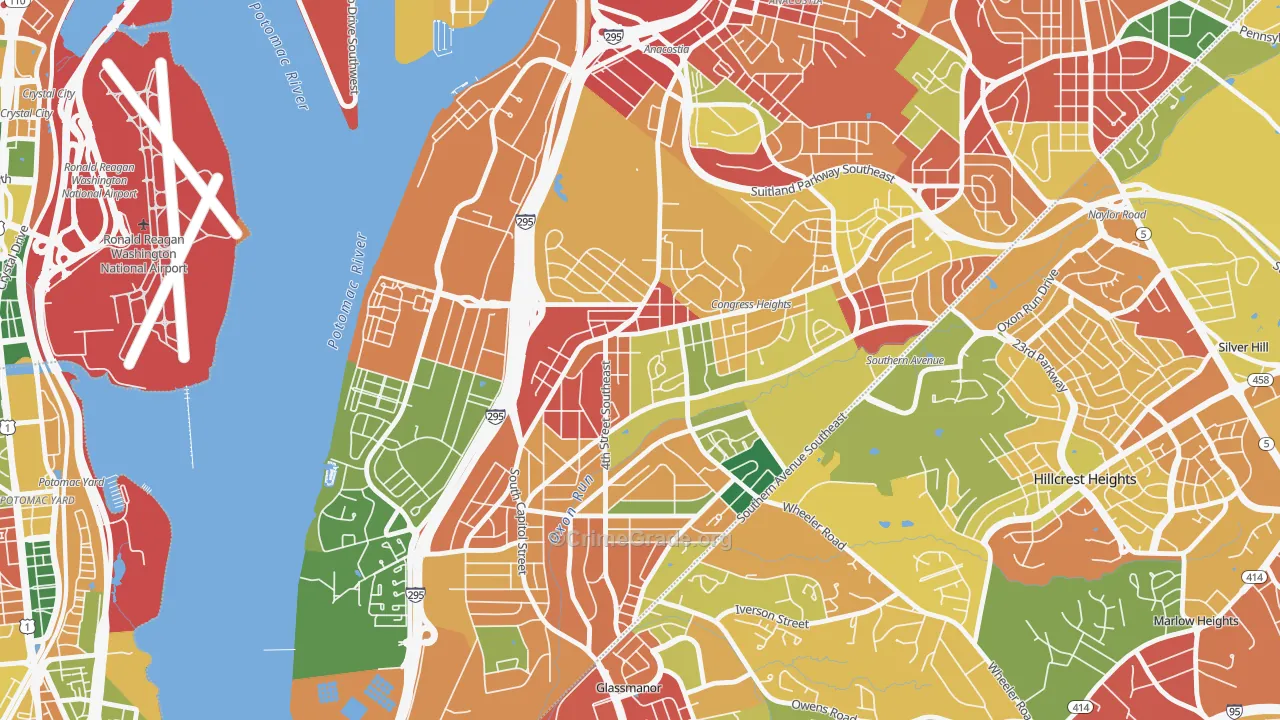 Congress Heights, Washington, DC Map of Burglary Rates