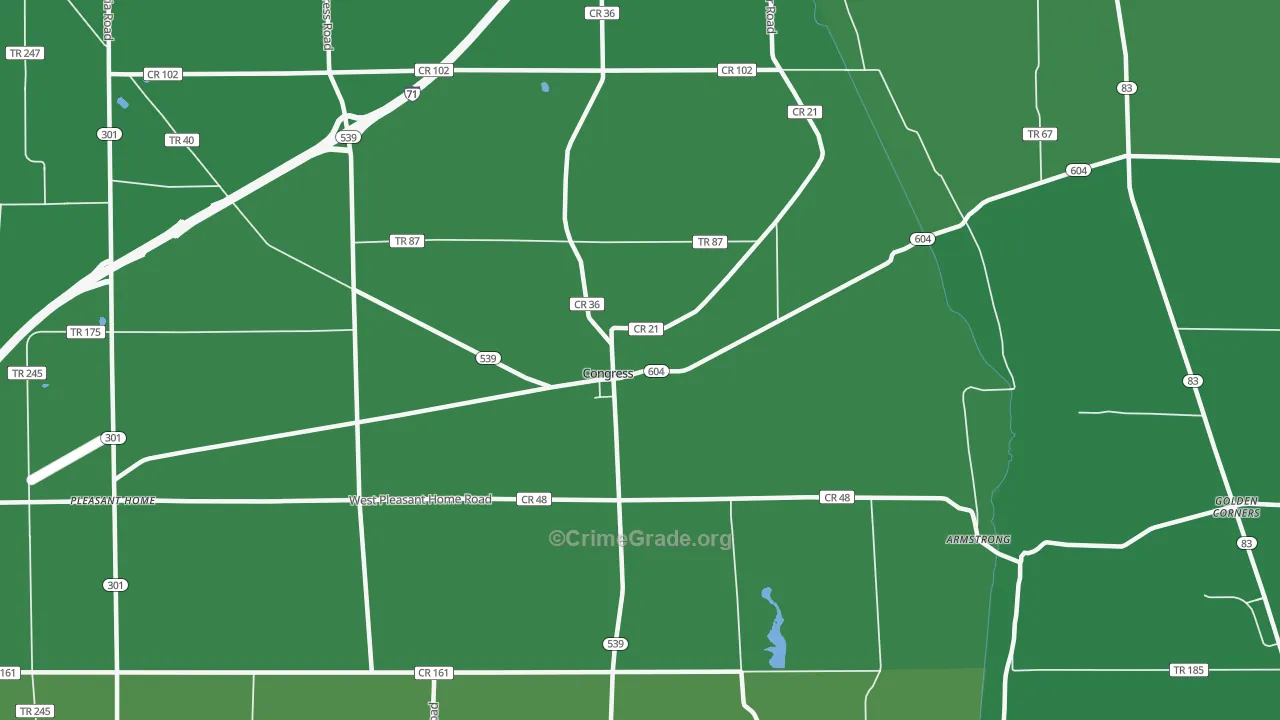 Congress, OH Map of Burglary Rates