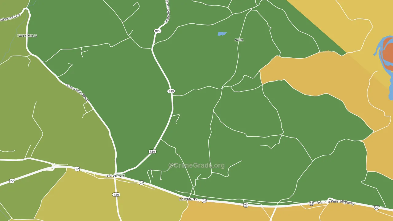 Congruity, PA Map of Burglary Rates