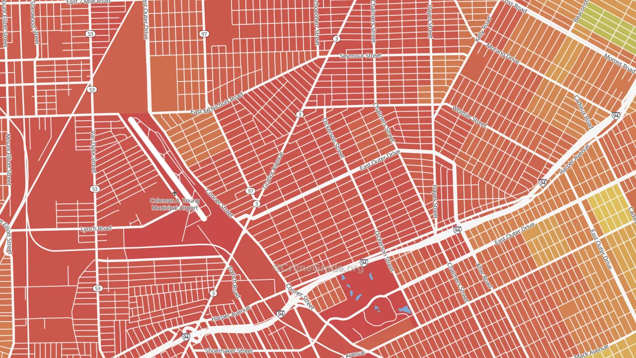 Conner, Detroit, MI Map of Burglary Rates