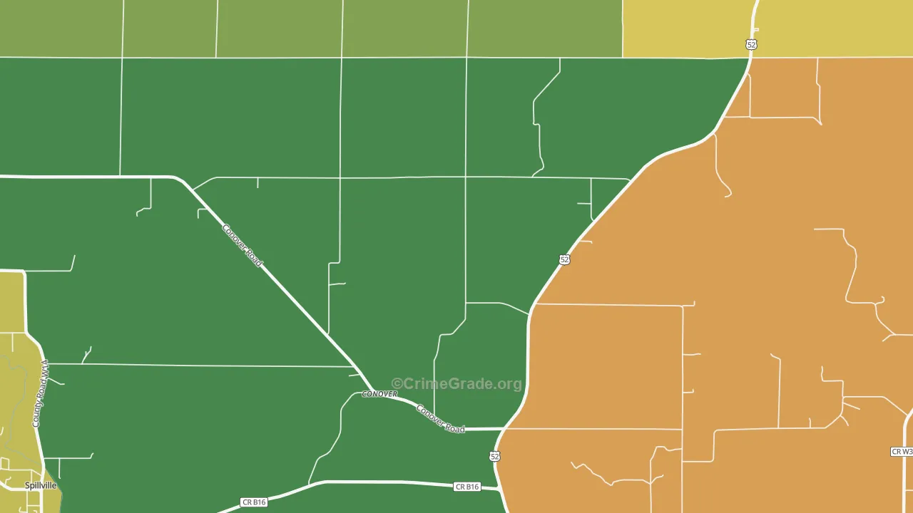 Conover, IA Map of Burglary Rates