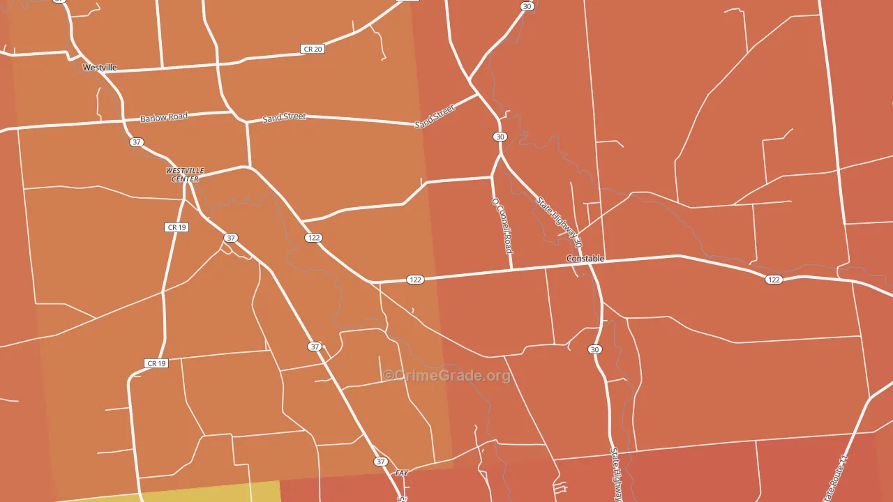 Constable, NY Map of Burglary Rates