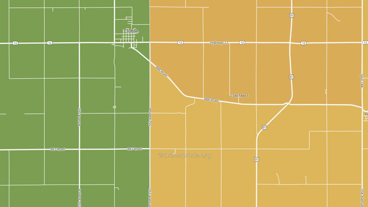 Constance, NE Map of Burglary Rates