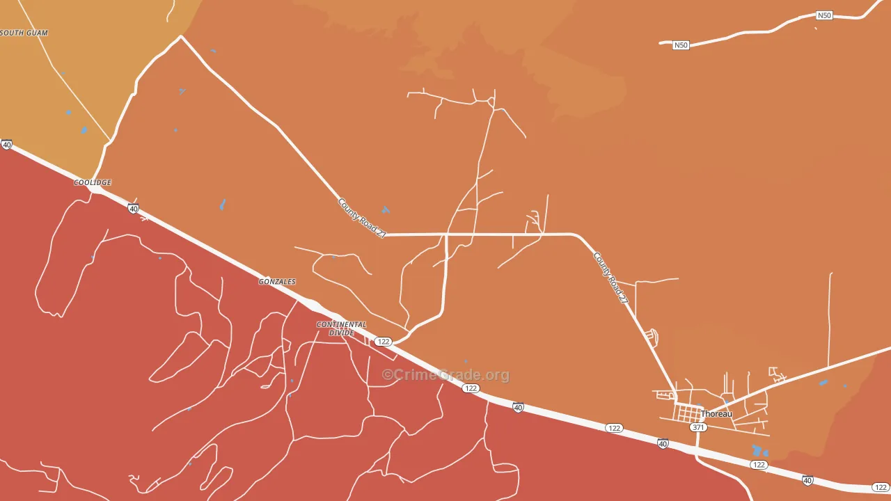 Continental Divide, NM Map of Burglary Rates