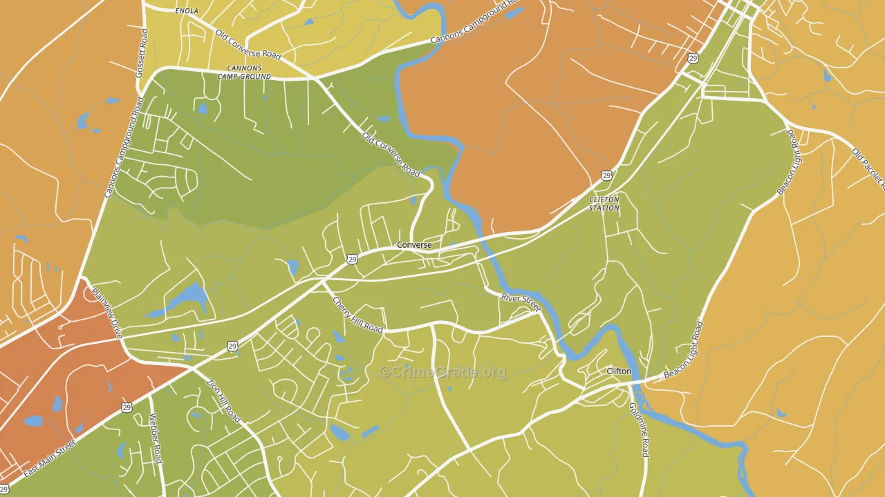 Converse, SC Map of Burglary Rates
