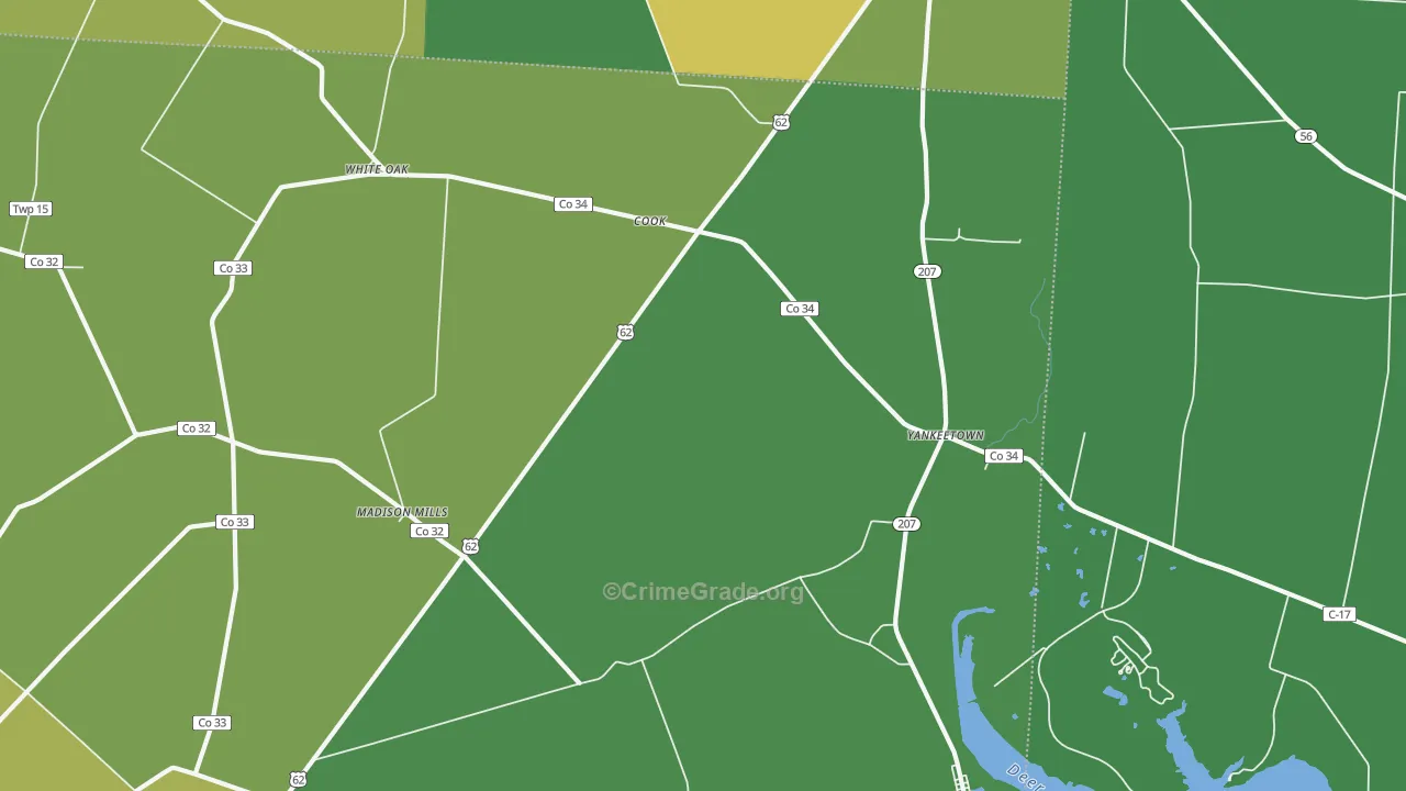 Cooks, OH Map of Burglary Rates