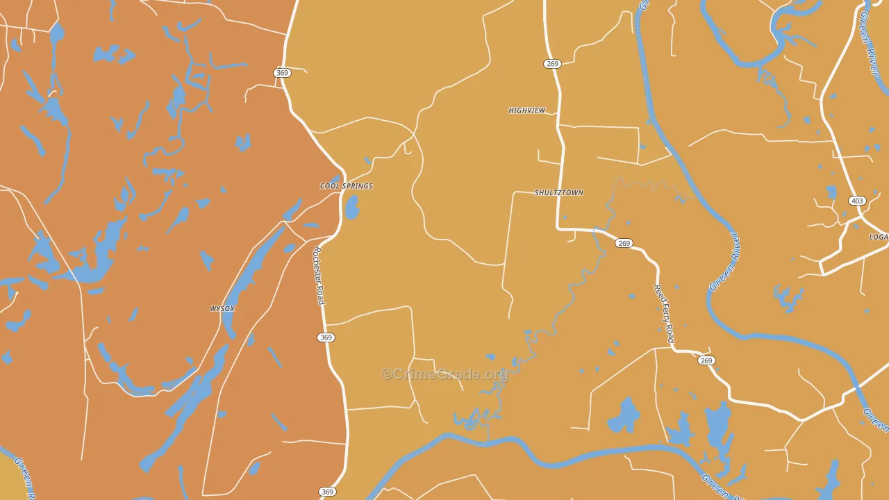 Cool Springs, KY Map of Burglary Rates