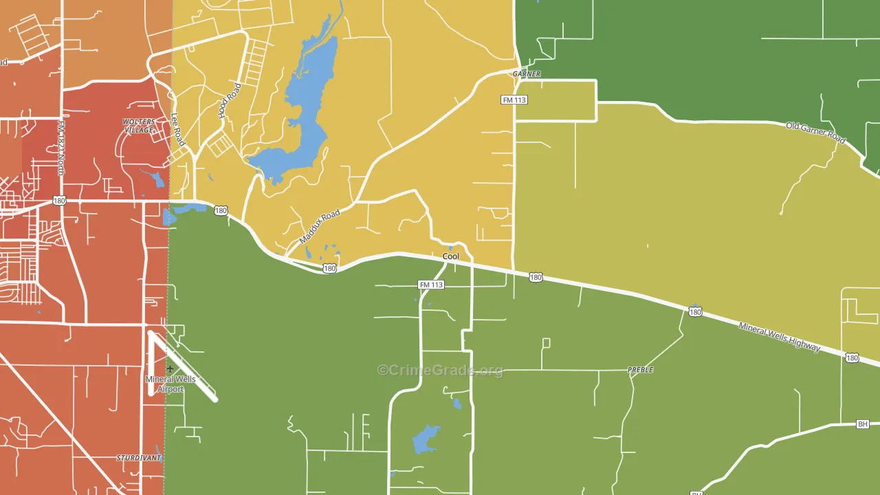 Cool, TX Map of Burglary Rates