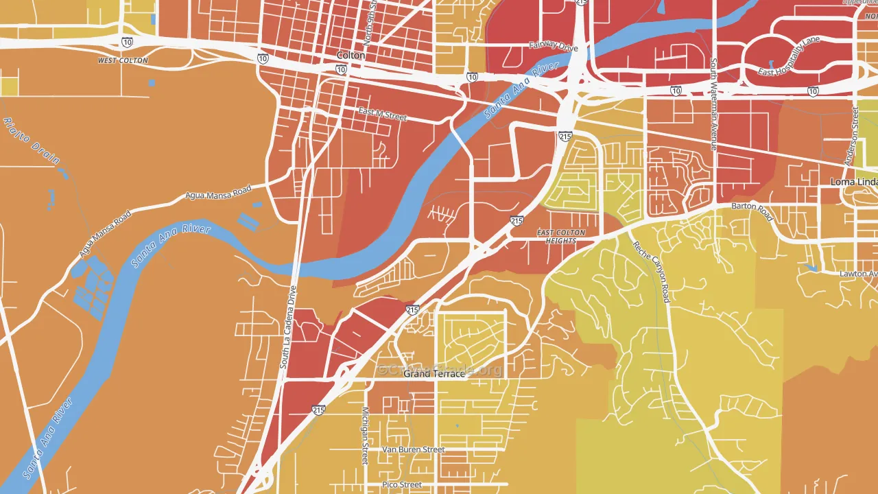 Cooley Ranch, Colton, CA Map of Burglary Rates