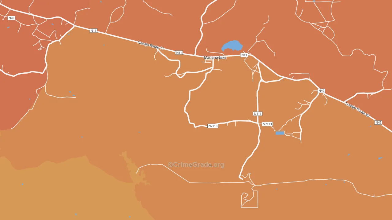 Coolidge, NM Map of Burglary Rates