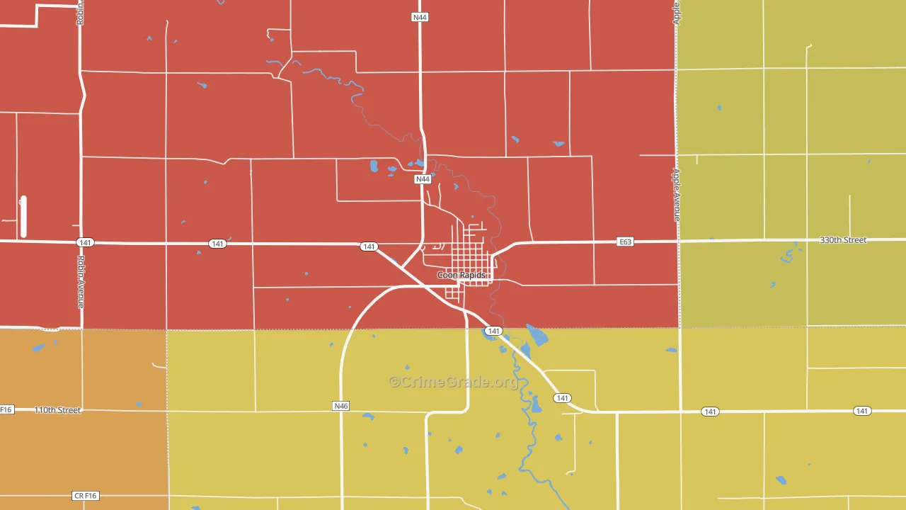Coon Rapids, IA Map of Burglary Rates