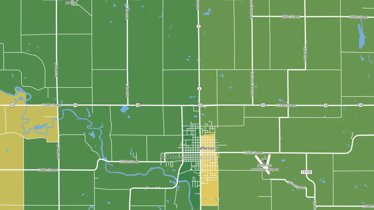 Cooper, IA Map of Burglary Rates