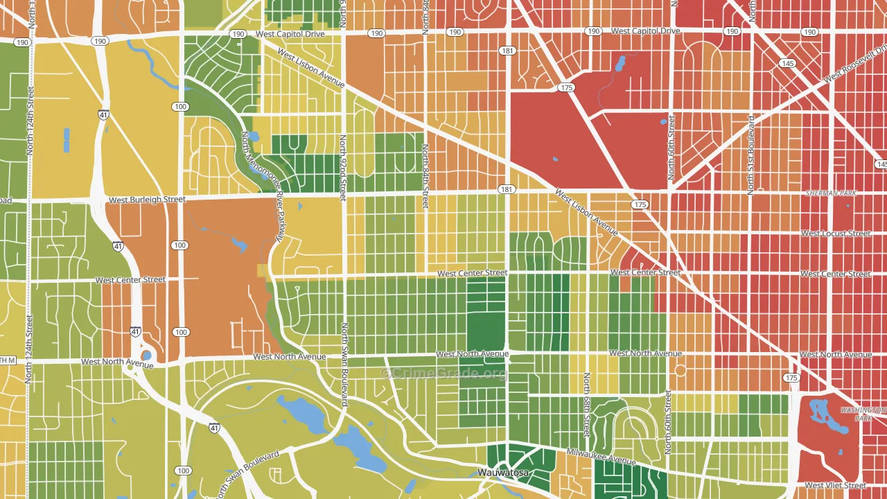 Cooper Park, Milwaukee, WI Map of Burglary Rates