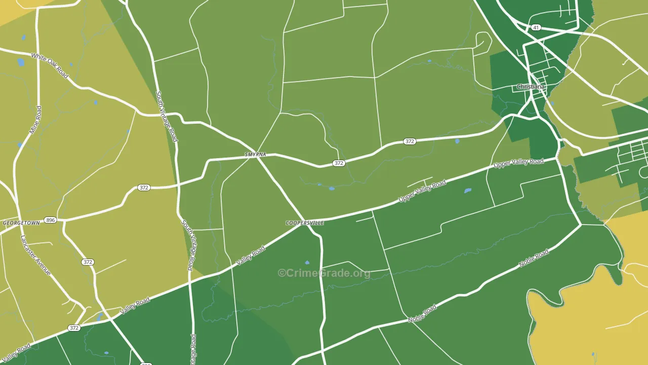 Coopersville, PA Map of Burglary Rates