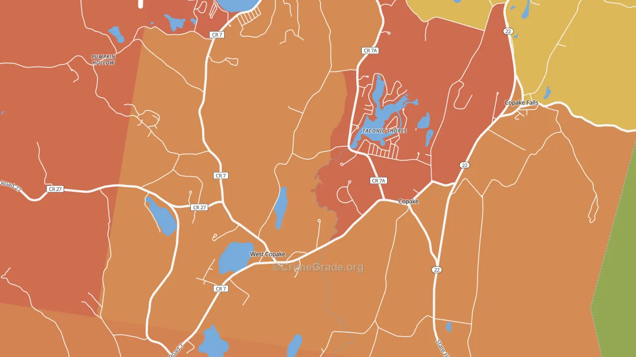 Copake, NY Map of Burglary Rates
