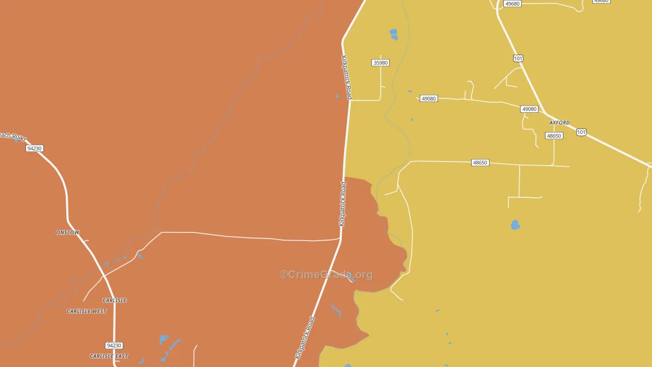 Copalis Crossing, WA Map of Burglary Rates